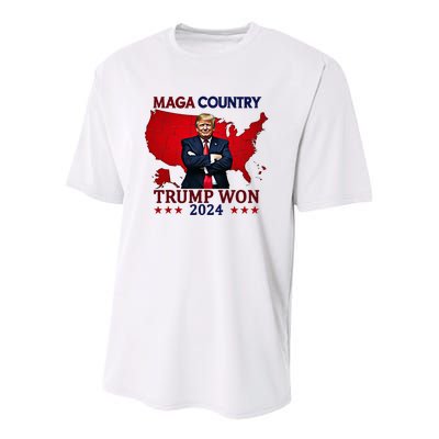 Maga Country Trump Won 2024 Election President 47th Youth Performance Sprint T-Shirt