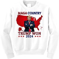 Maga Country Trump Won 2024 Election President 47th Kids Sweatshirt