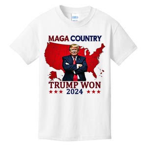 Maga Country Trump Won 2024 Election President 47th Kids T-Shirt