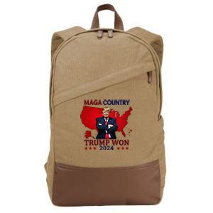 Maga Country Trump Won 2024 Election President 47th Cotton Canvas Backpack