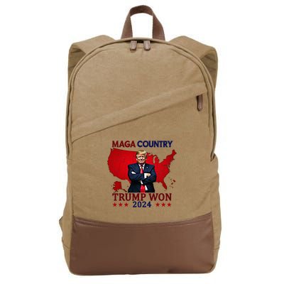 Maga Country Trump Won 2024 Election President 47th Cotton Canvas Backpack