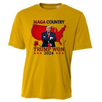 Maga Country Trump Won 2024 Election President 47th Cooling Performance Crew T-Shirt