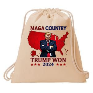 Maga Country Trump Won 2024 Election President 47th Drawstring Bag