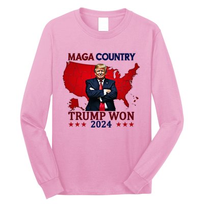 Maga Country Trump Won 2024 Election President 47th Long Sleeve Shirt