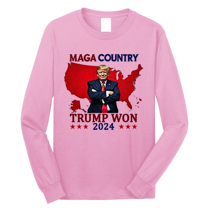 Maga Country Trump Won 2024 Election President 47th Long Sleeve Shirt