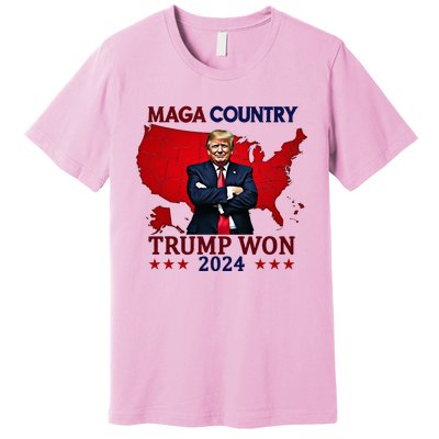 Maga Country Trump Won 2024 Election President 47th Premium T-Shirt