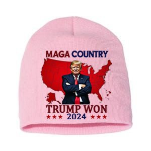 Maga Country Trump Won 2024 Election President 47th Short Acrylic Beanie