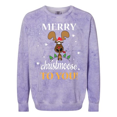 Merry Christmoose To You Moose Lovers Christmas Gift Colorblast Crewneck Sweatshirt