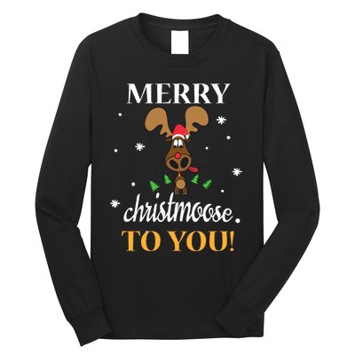 Merry Christmoose To You Moose Lovers Christmas Gift Long Sleeve Shirt