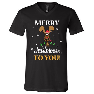 Merry Christmoose To You Moose Lovers Christmas Gift V-Neck T-Shirt