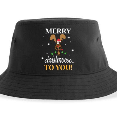 Merry Christmoose To You Moose Lovers Christmas Gift Sustainable Bucket Hat