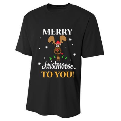 Merry Christmoose To You Moose Lovers Christmas Gift Performance Sprint T-Shirt