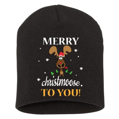 Merry Christmoose To You Moose Lovers Christmas Gift Short Acrylic Beanie