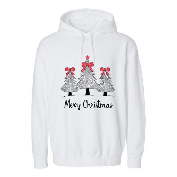 Merry Christmas Tree Pine Holiday Season Garment-Dyed Fleece Hoodie