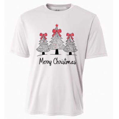 Merry Christmas Tree Pine Holiday Season Cooling Performance Crew T-Shirt