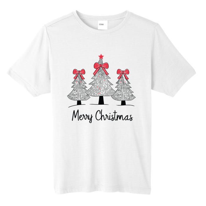 Merry Christmas Tree Pine Holiday Season Tall Fusion ChromaSoft Performance T-Shirt