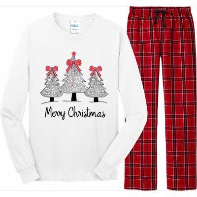 Merry Christmas Tree Pine Holiday Season Long Sleeve Pajama Set