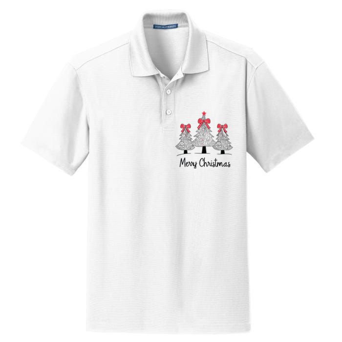 Merry Christmas Tree Pine Holiday Season Dry Zone Grid Polo