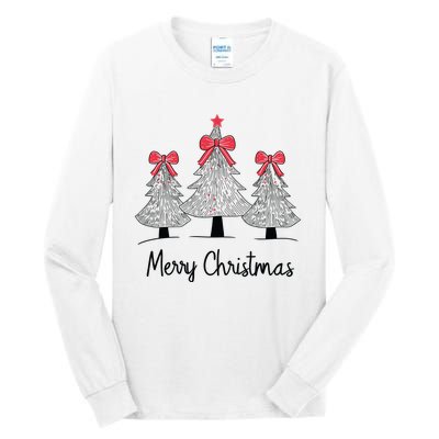 Merry Christmas Tree Pine Holiday Season Tall Long Sleeve T-Shirt