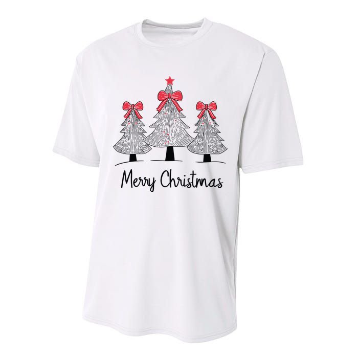 Merry Christmas Tree Pine Holiday Season Performance Sprint T-Shirt