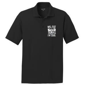 My Cat Thinks IM Cool Funny Pet Design PosiCharge RacerMesh Polo