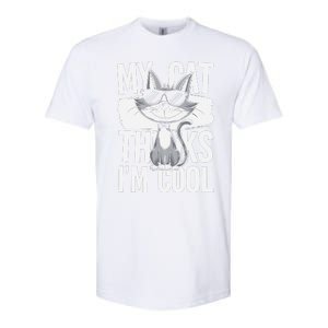 My Cat Thinks IM Cool Funny Pet Design Softstyle CVC T-Shirt