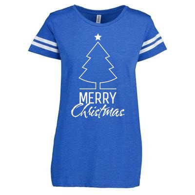 Merry Christmas Tree 2024 Enza Ladies Jersey Football T-Shirt