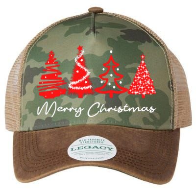 Merry Chirstmas Tree Legacy Tie Dye Trucker Hat