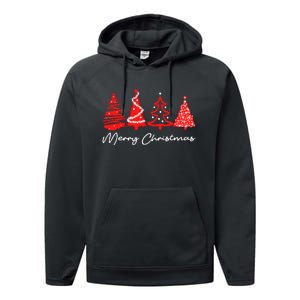 Merry Chirstmas Tree Performance Fleece Hoodie