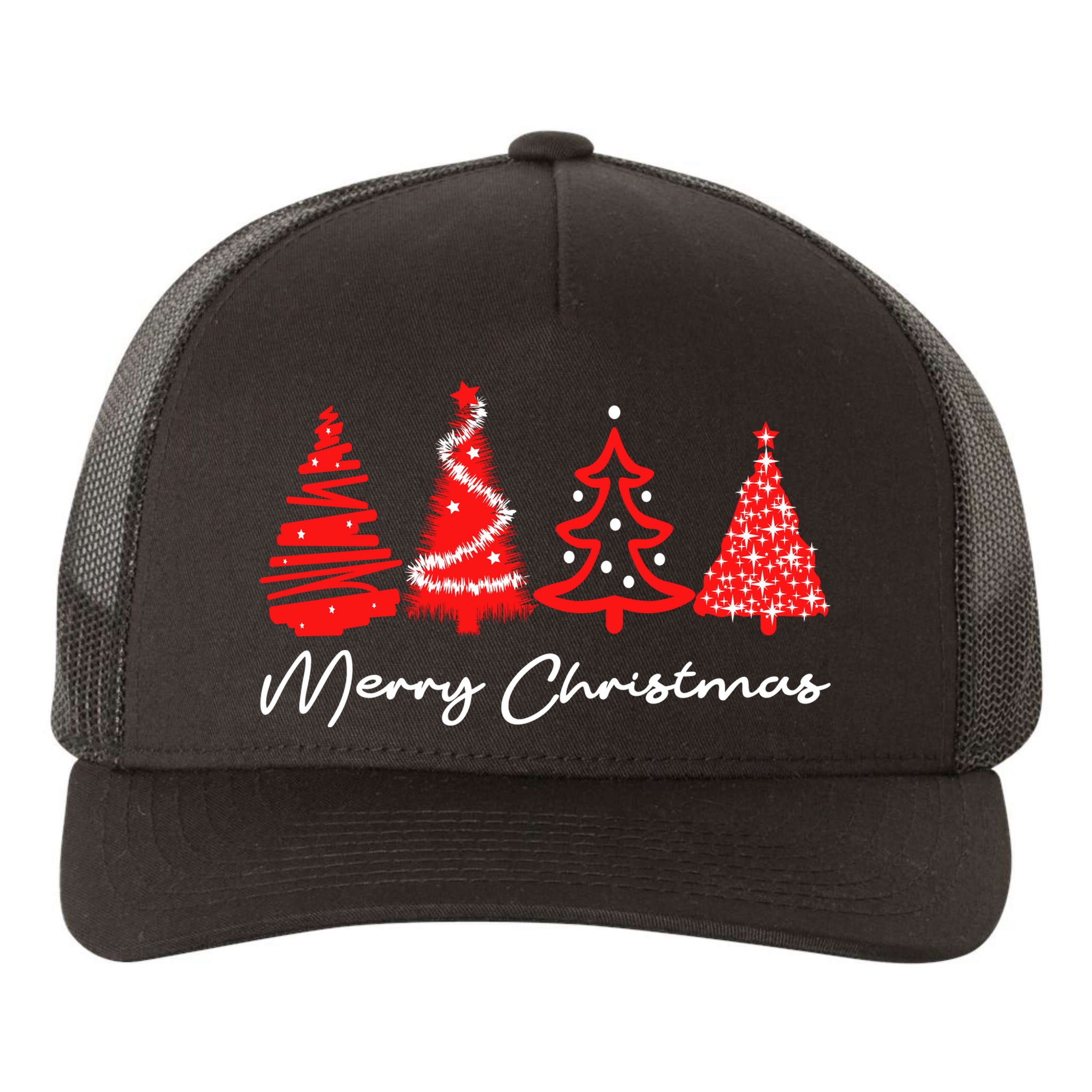 Merry Chirstmas Tree Yupoong Adult 5-Panel Trucker Hat