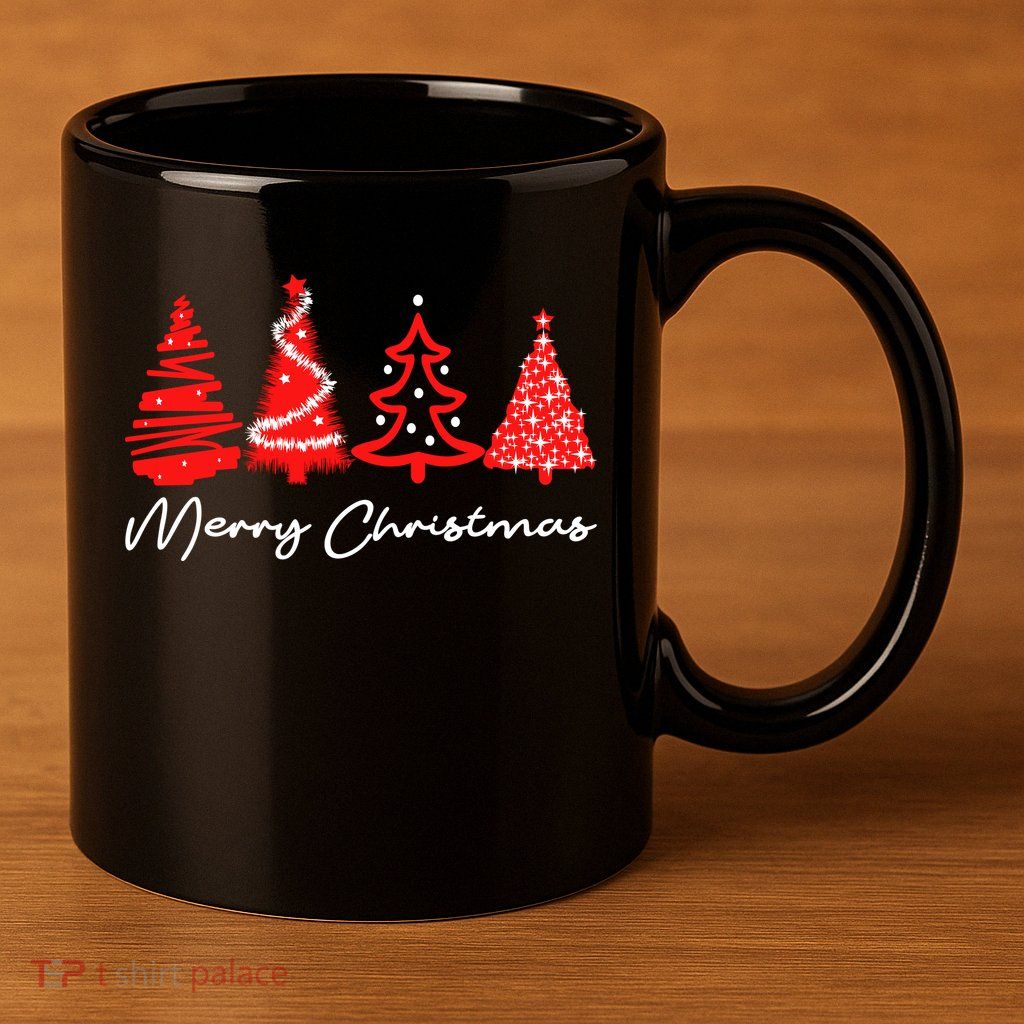 Merry Chirstmas Tree 11oz C Handle Ceramic Mug