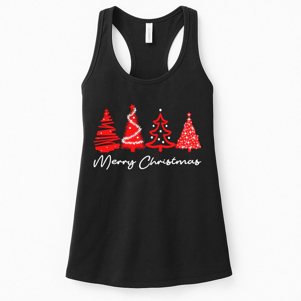 Merry Chirstmas Tree Womens Tank Top