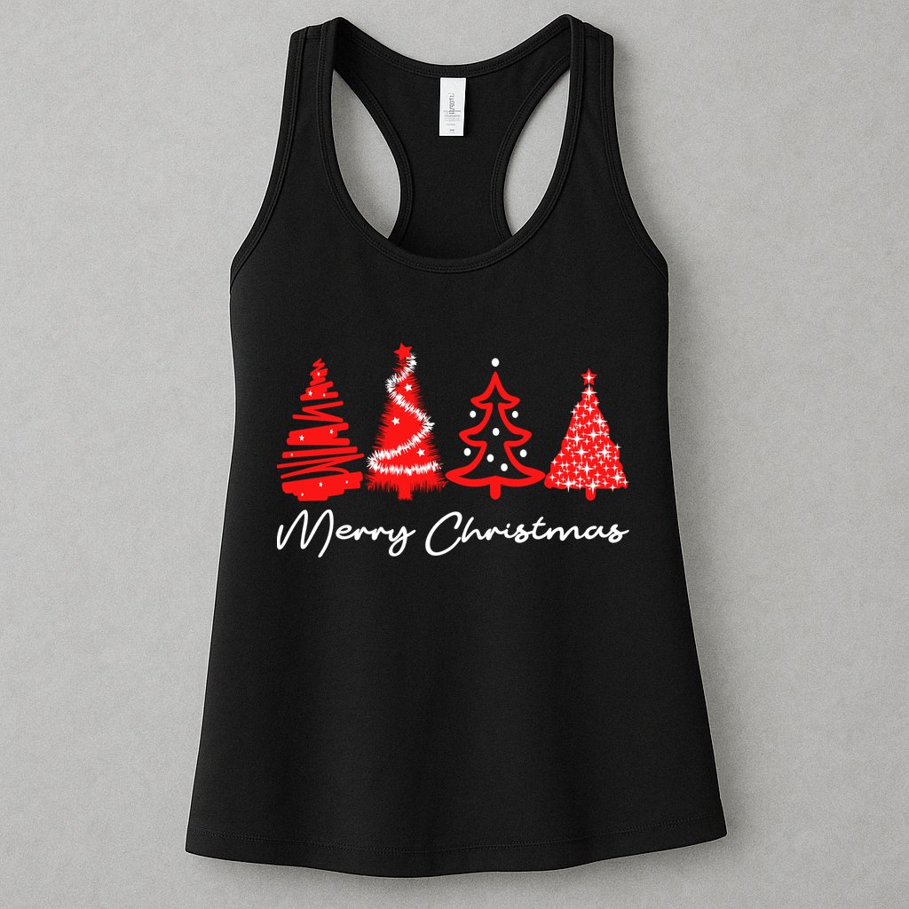 Merry Chirstmas Tree Womens Tank Top