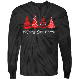 Merry Chirstmas Tree Tie-Dye Long Sleeve Shirt