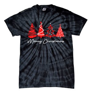 Merry Chirstmas Tree Tie-Dye T-Shirt