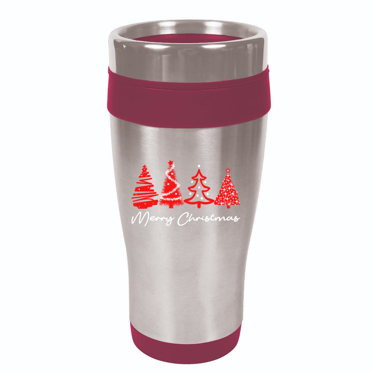 Merry Chirstmas Tree 16oz Travel Tumbler