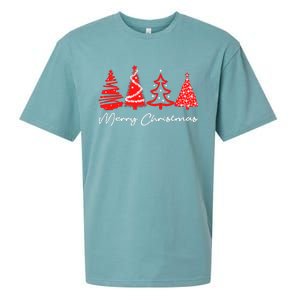 Merry Chirstmas Tree Sueded Cloud Jersey T-Shirt