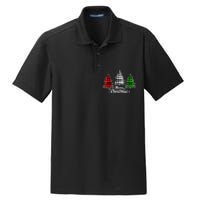 Merry Christmas Tree Xmas Buffalo Plaid Red White Green Dry Zone Grid Polo