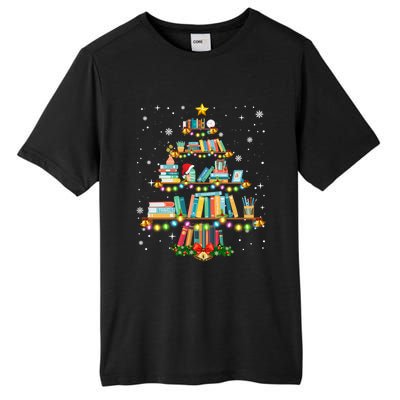 Merry Christmas Tree Gift Love Reading Books Librarian Nerd Funny Gift Tall Fusion ChromaSoft Performance T-Shirt