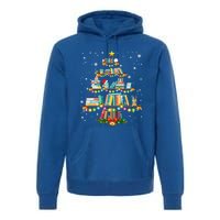 Merry Christmas Tree Gift Love Reading Books Librarian Nerd Funny Gift Premium Hoodie