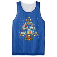 Merry Christmas Tree Gift Love Reading Books Librarian Nerd Funny Gift Mesh Reversible Basketball Jersey Tank