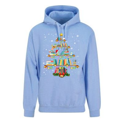 Merry Christmas Tree Gift Love Reading Books Librarian Nerd Funny Gift Unisex Surf Hoodie