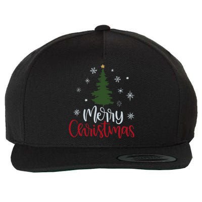 Merry Christmas Tree Christmas Wool Snapback Cap