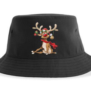 Merry Christmas T Women Gifts For Him Funny Reindeer Sustainable Bucket Hat