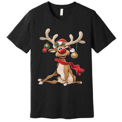 Merry Christmas T Women Gifts For Him Funny Reindeer Premium T-Shirt