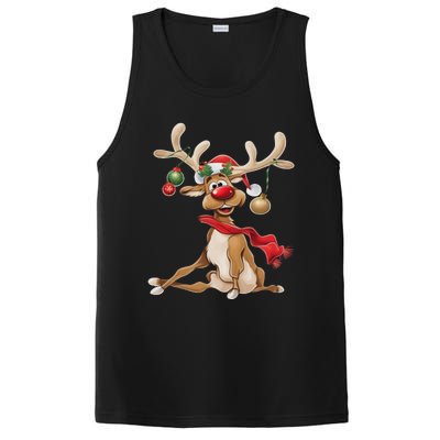 Merry Christmas T Women Gifts For Him Funny Reindeer PosiCharge Competitor Tank