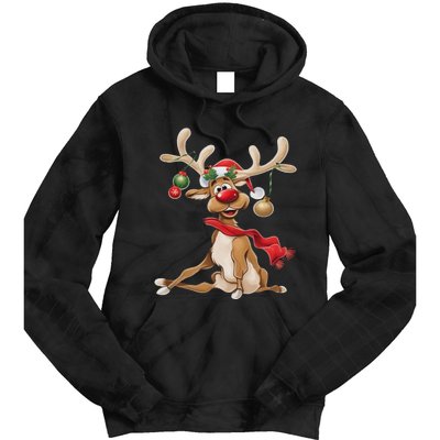 Merry Christmas T Women Gifts For Him Funny Reindeer Tie Dye Hoodie