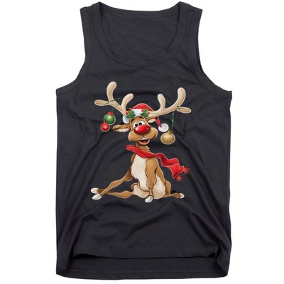 Merry Christmas T Women Gifts For Him Funny Reindeer Tank Top