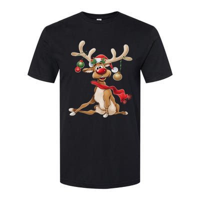 Merry Christmas T Women Gifts For Him Funny Reindeer Softstyle CVC T-Shirt