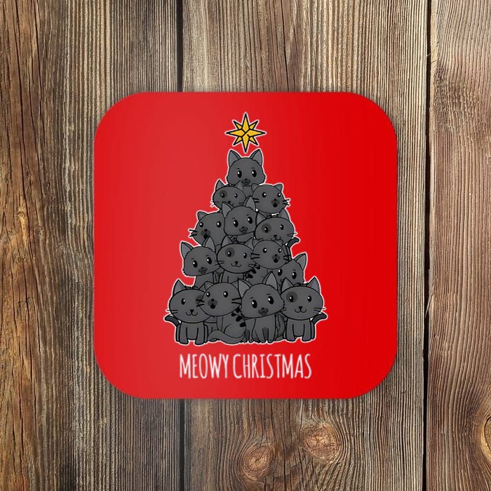 Meowy Christmas Tree Coaster